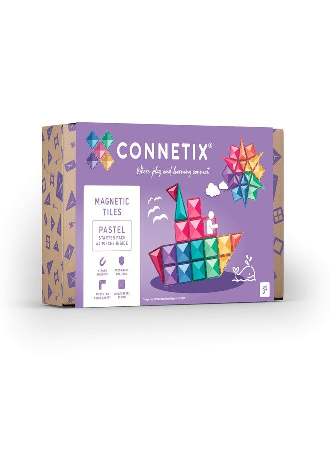 Connetix Pastel Starter Pack, 64 Pieces - Image 1
